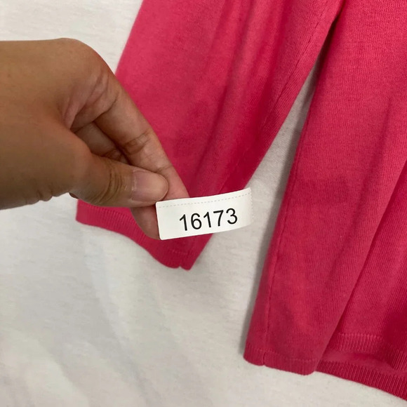 DG2 by Diane Gilman Pink Embellished Button Lightweight Knit Cardigan Large - Picture 9 of 10